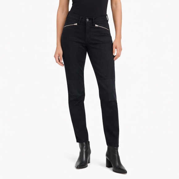 rag & bone Denim - rag & bone Black Skinny Moto Jeans with Zipper Pockets Women’s Sz 24